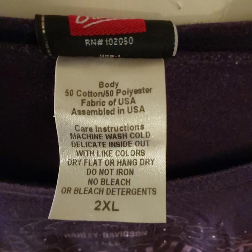 Harley-Davidson 2XL purple long sleeve shirt - Picture 4 of 8